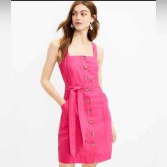 LOFT Pink Sleeveless Smocked Sundress - Picture 2 of 6